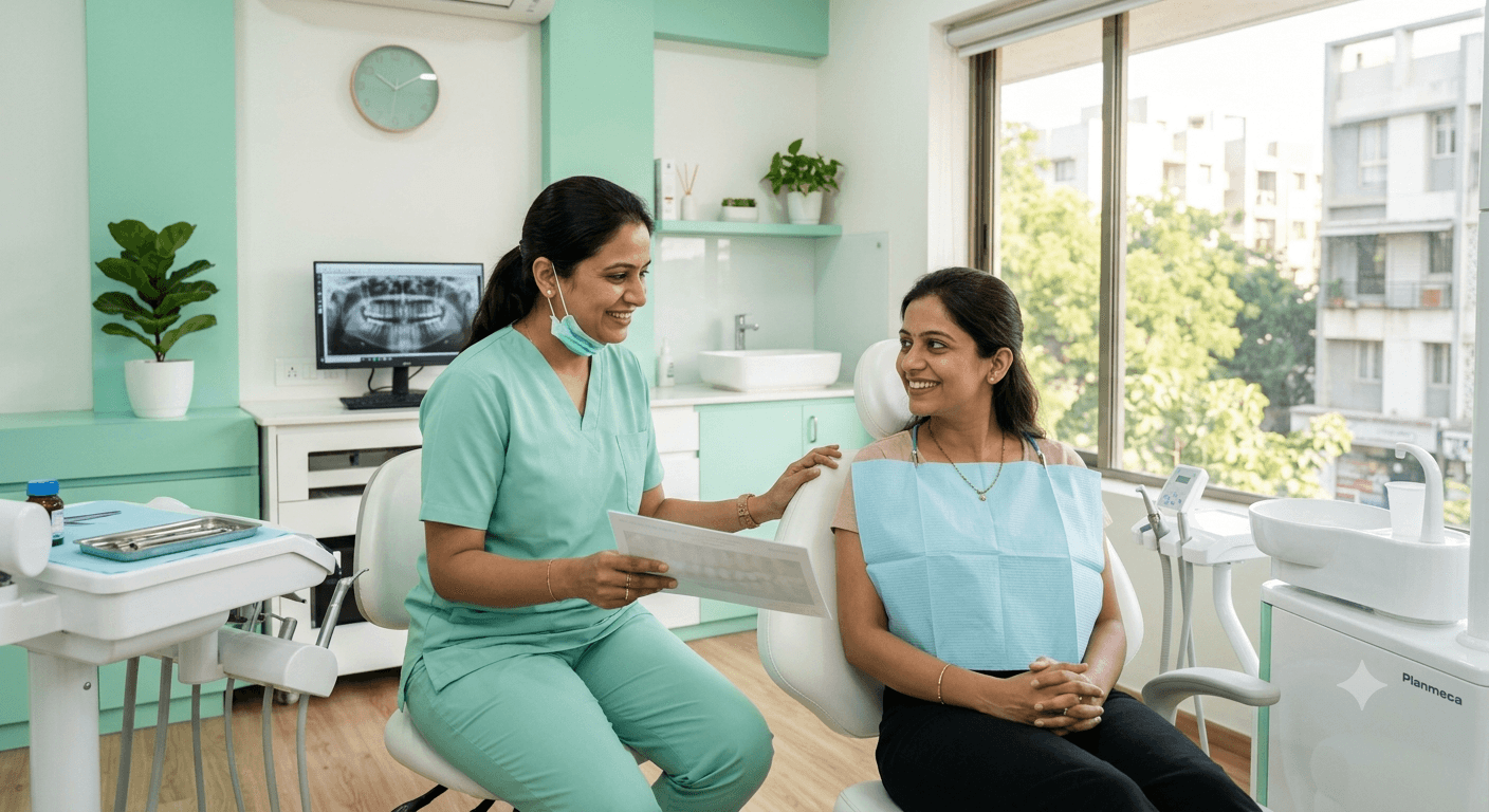 Patient at a dental clinic in Ahmedabad
